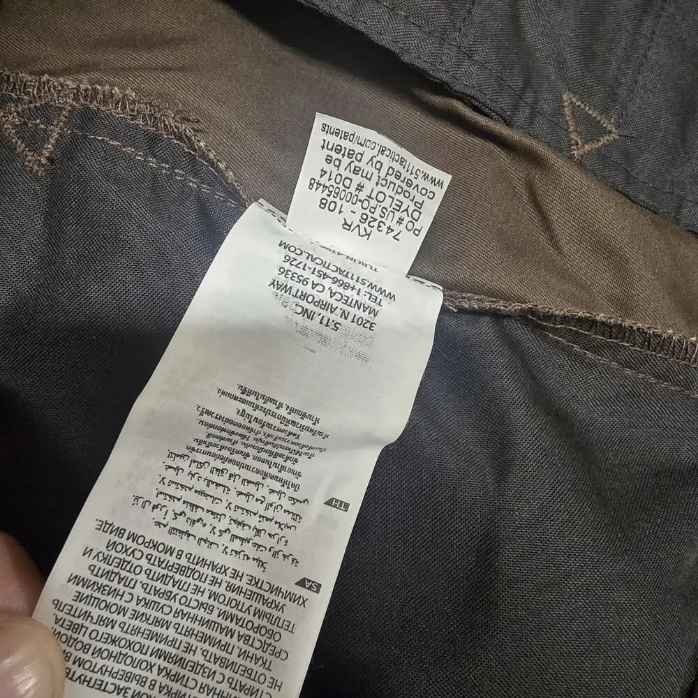 5.11 Tactical B-Class PDU Twill Pant Size 48 Unhemmed Teflon NWT 74326 Brown